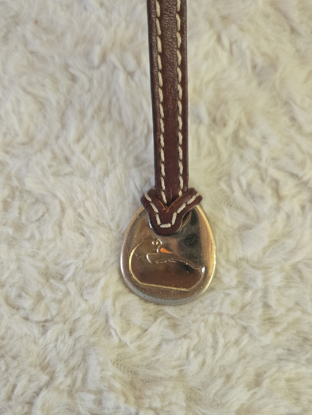 Leather Brown Gold Duck Charm - Picture 2 of 3